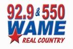 Real Country 92.9 - WAME | Station Logo